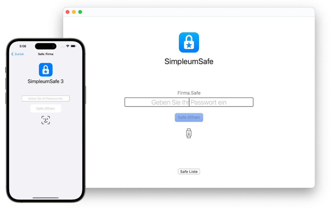 SimpleumSafe for Mac and iOS Screenshot