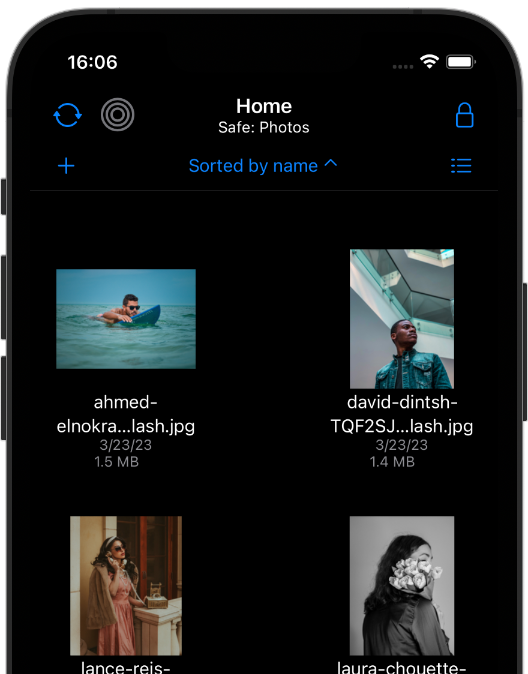 Images in icon view (iOS)