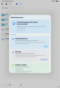 Sicherheitscenter auf dem iPad – Deutsch