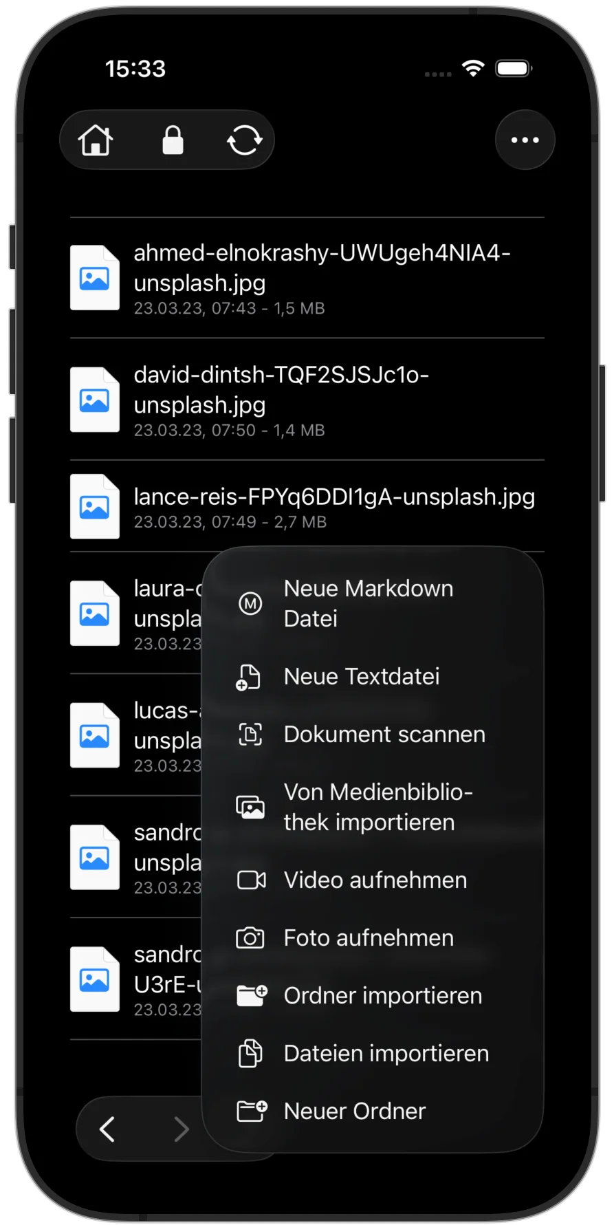 Aus der App heraus Fotos und Videos aufnehmen und verschlüsselt speichern (iOS)