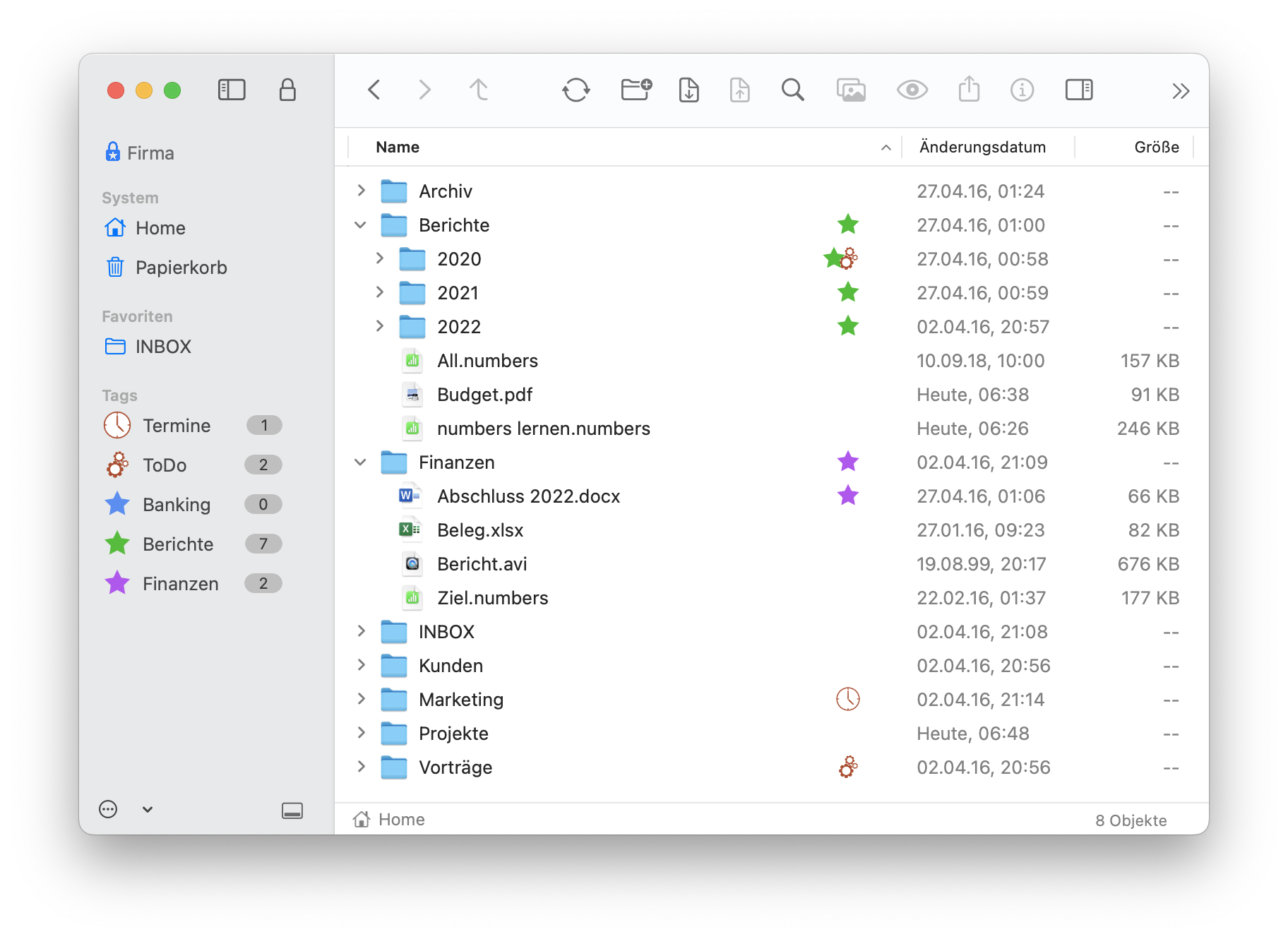 Dateien organisieren (Mac)