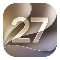 Offizielles iOS-27-Versionssymbol von Apple als Hinweis auf die Betriebssystemkompatibilität von SimpleumSafe 3.9.
