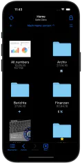 Dateien in der Symbolansicht von SimpleumSafe 3 für iOS.