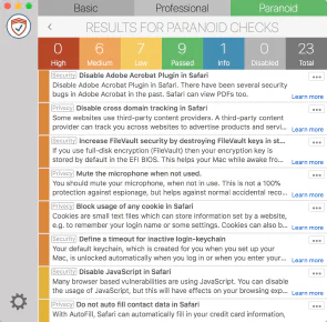 Paranoid check level – English