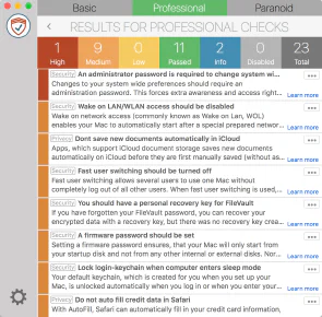 Professional check level – English