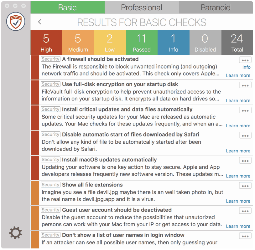 SimpleumCheck Screenshot of check results