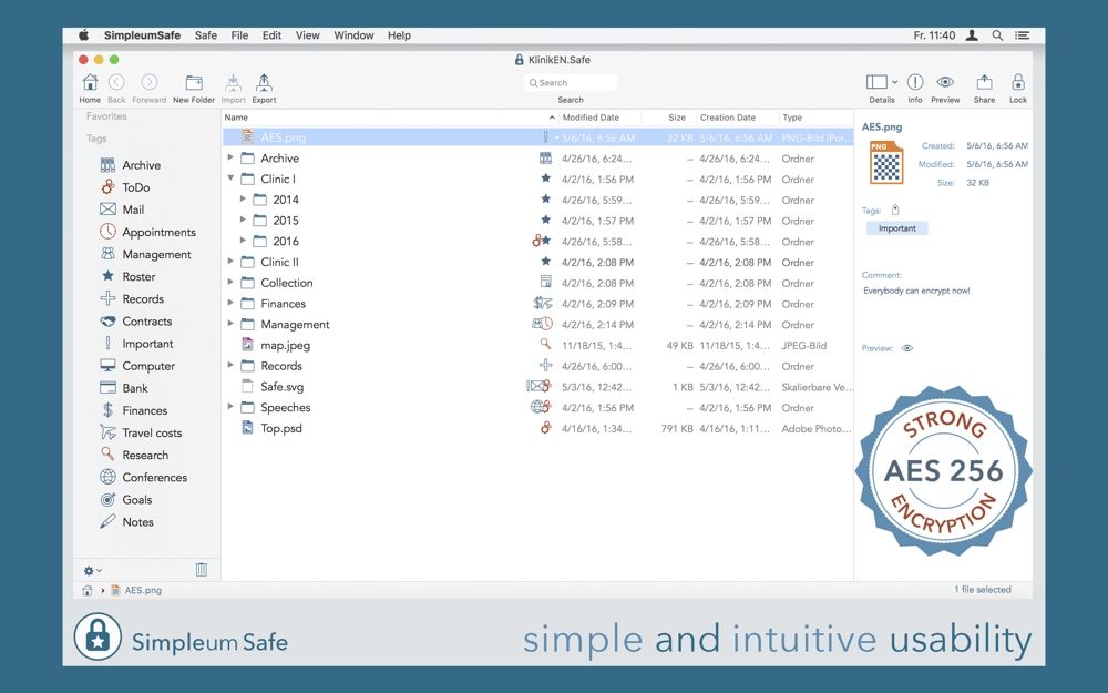 Screenshot SimpleumSafe, ©Simpleum Media GmbH