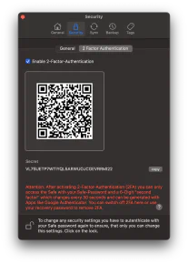 Two-factor authentication settings – English