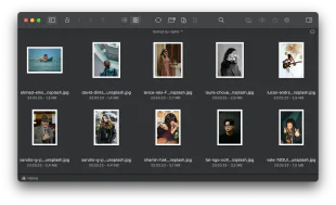 Photos in icon view – English