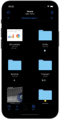 Files displayed in Symbol View in SimpleumSafe 3 for iOS.
