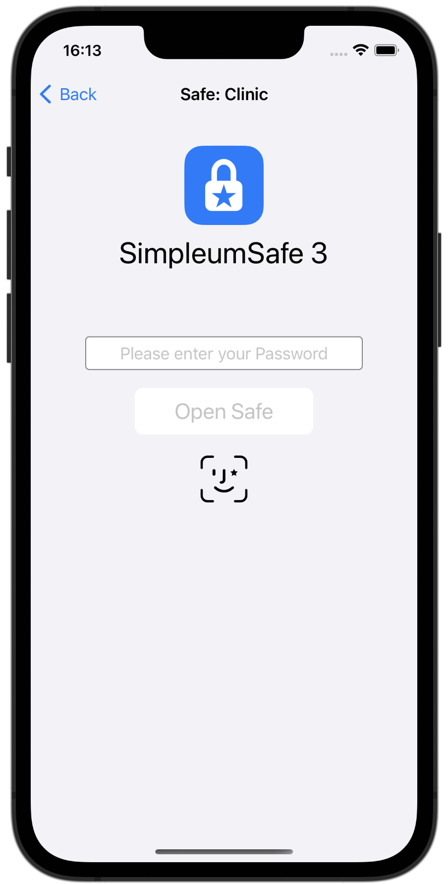 Open Safe with Face ID on iPhone or iPad