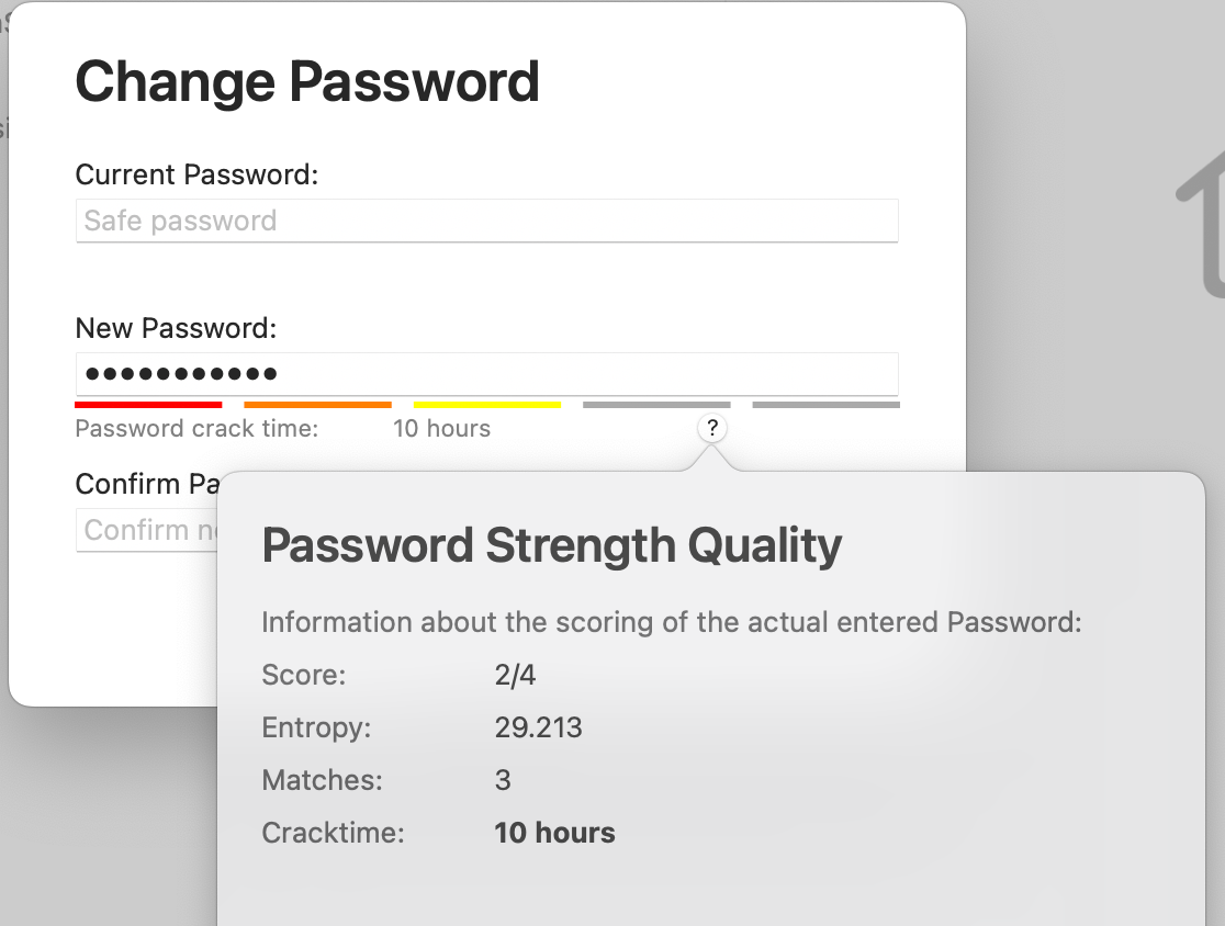 Anzeige der Passwortstärke für Mac