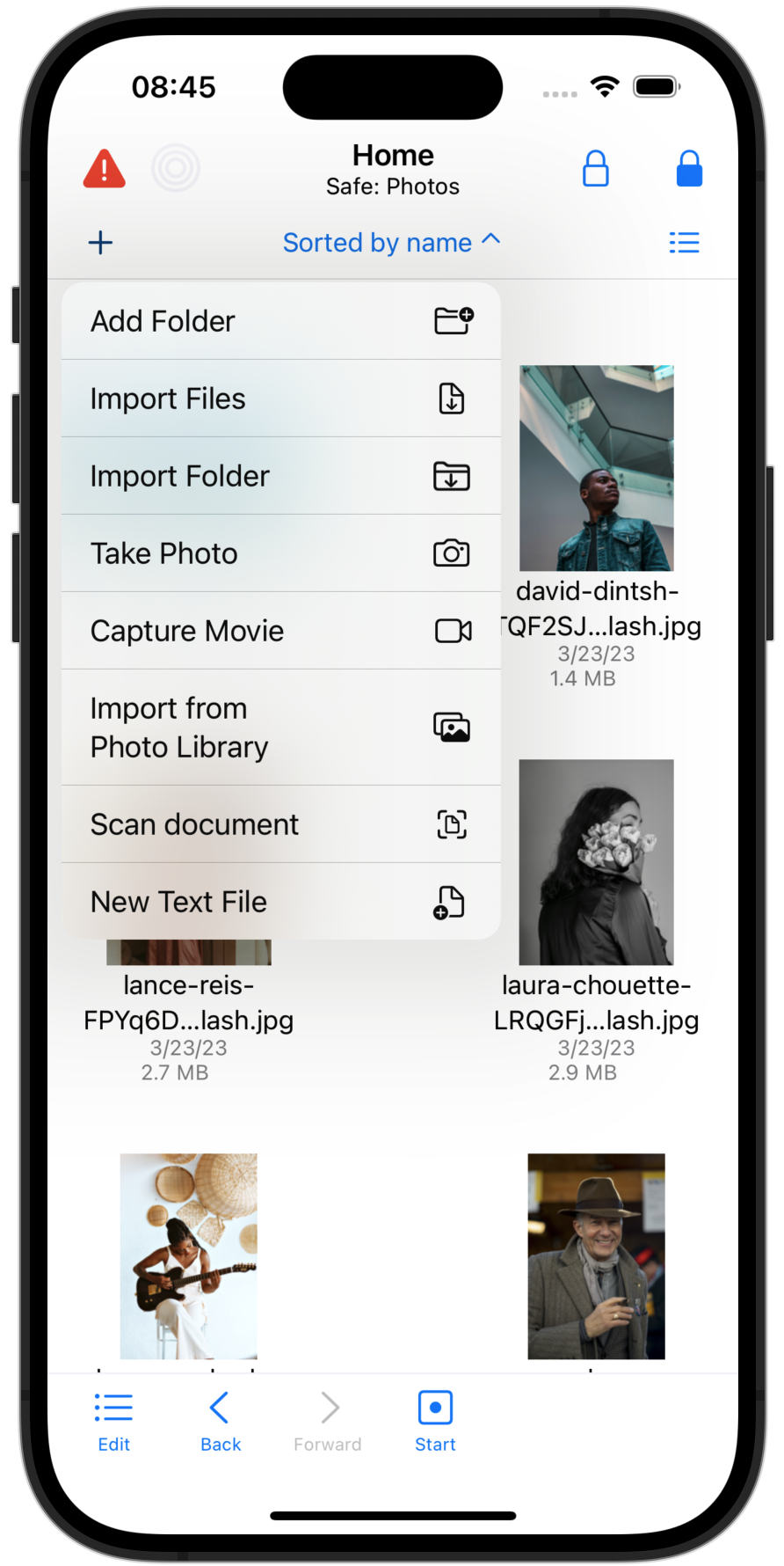 Screenshot: Scan documents with SimpleumSafe for iOS