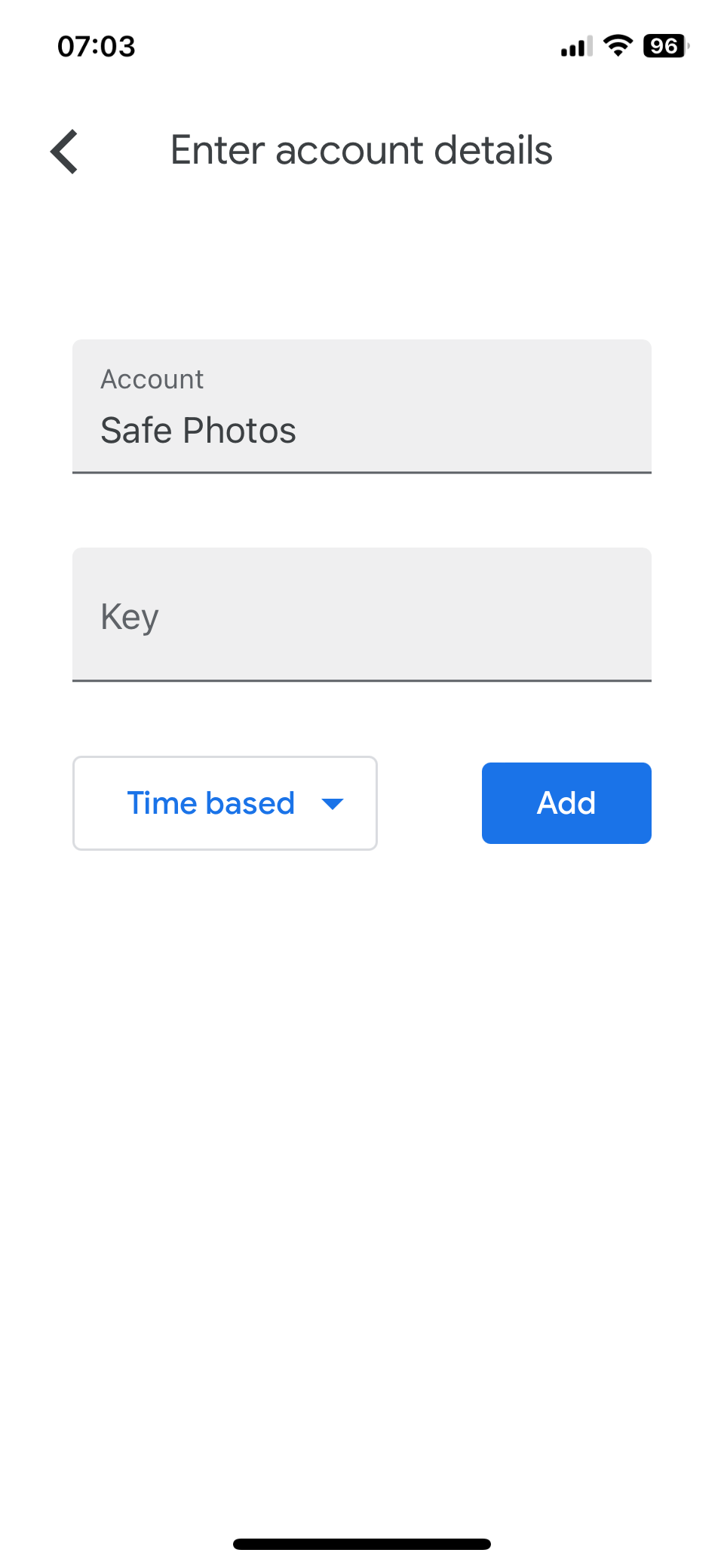 Screenshot: Setting up Google Authenticator 2-factor authentication