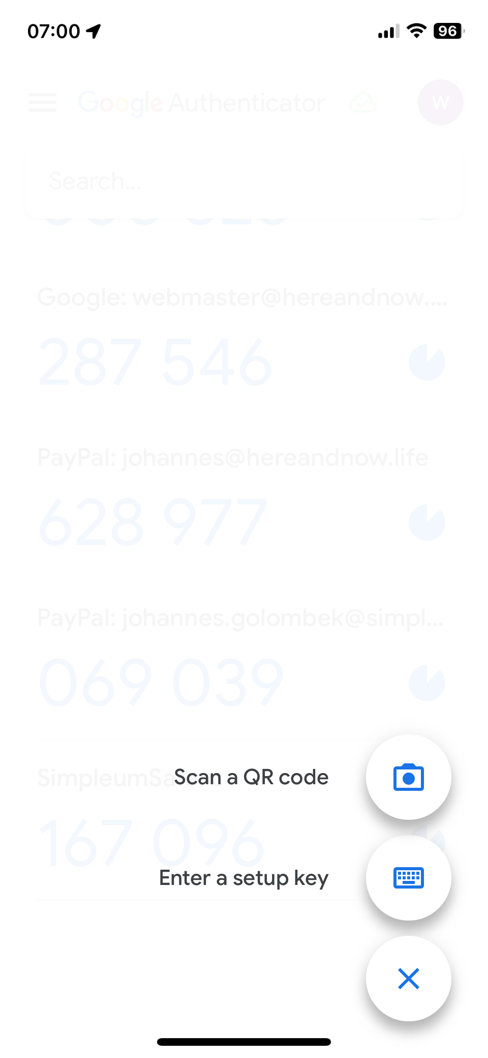 Screenshot: Setting up Google Authenticator 2-factor authentication