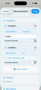 Erweiterte Suche nach Dokumenten – Englisch